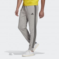 ADIDAS ESSENTIALS FRENCH TERRY TAPERED CUFF 3-STRIPES PANTS grey