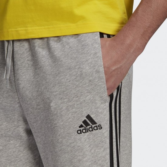 ADIDAS ESSENTIALS FRENCH TERRY TAPERED CUFF 3-STRIPES PANTS (grey) M APPAREL