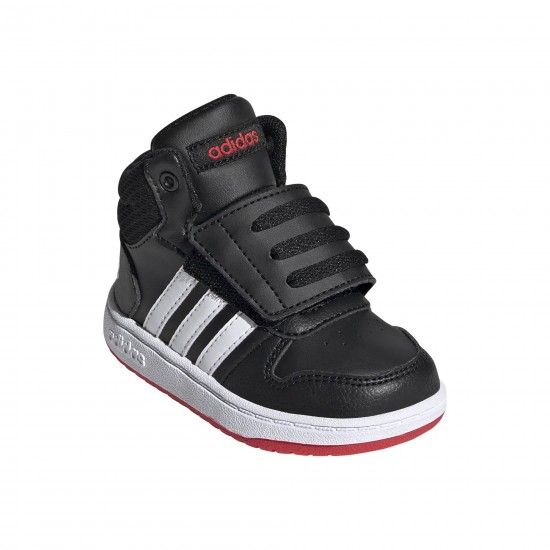 ADIDAS INFANTS SHOES HOOPS 2.0 MID I (black-white-red) SHOES