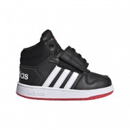 ADIDAS INFANTS SHOES HOOPS 2.0 MID I (black-white-red)