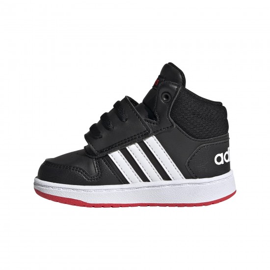 ADIDAS INFANTS SHOES HOOPS 2.0 MID I (black-white-red) SHOES