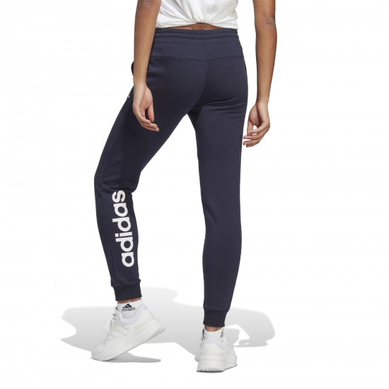 ADIDAS WOMEN LINEAR FRENCH TERRY CUFFED PANTS IC6869 blue APPAREL