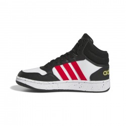 ADIDAS KIDS SHOES HOOPS MID K HR0227 black-white-red