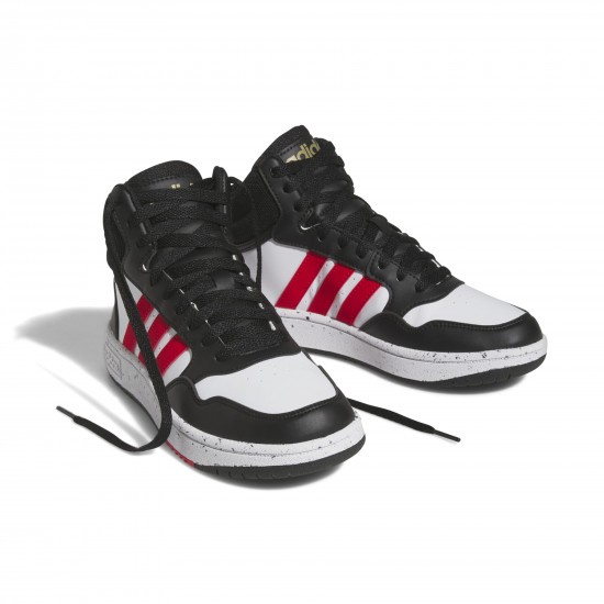 ADIDAS KIDS SHOES HOOPS MID K HR0227 black-white-red SHOES