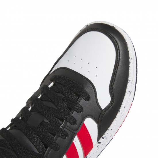 ADIDAS KIDS SHOES HOOPS MID K HR0227 black-white-red SHOES