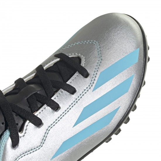ADIDAS KIDS SOCCER SHOES X CRAZYFAST MESSI.4 TF IE4068 silver-light blue SHOES