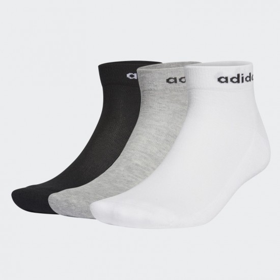 ADIDAS HALF-CUSHIONED ANKLE SOCKS 3 PAIRS black-white-grey Accessories