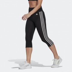 ADIDAS WOMEN DESIGNED TO MOVE HIGH-RISE 3-STRIPES 3/4 SPORT TIGHTS black
