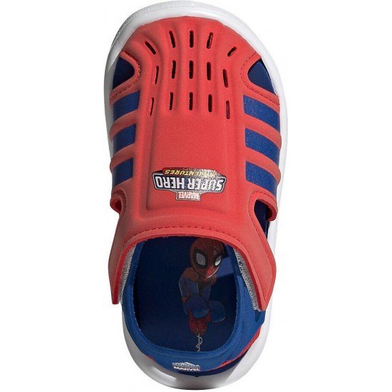 ADIDAS INFANT CLOSED-TOE SUMMER WATER SANDALS MARVEL SPIDERMAN red SHOES