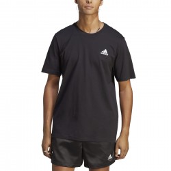 ADIDAS MEN ESSENTIALS SINGLE JERSEY EMBROIDERED SMALL LOGO T-SHIRT IC9282 black