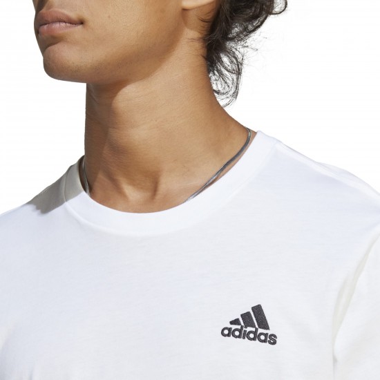 ADIDAS MEN ESSENTIALS SINGLE JERSEY EMBROIDERED SMALL LOGO T-SHIRT IC9286 white APPAREL
