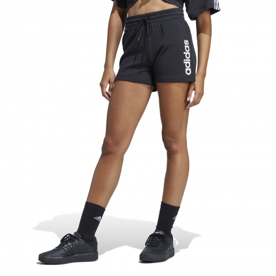 ADIDAS WOMEN LINEAR FRENCH TERRY SHORTS IC4442 black APPAREL