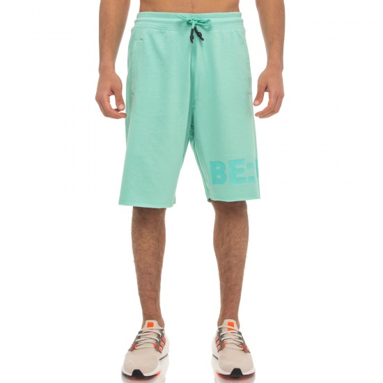 BE:NATION ΒΕΡΜΟΥΔΑ ΑΝΔΡΙΚΗ ESSENTIALS TERRY SHORTS WITH RAW EDGES mint ΡΟΥΧΑ