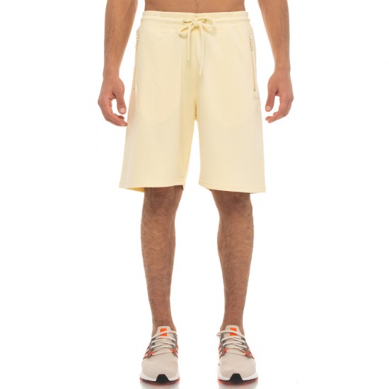 BE:NATION ΒΕΡΜΟΥΔΑ ΑΝΔΡΙΚΗ ESSENTIALS TERRY SHORTS WITH ZIP POCKETS κίτρινο ΡΟΥΧΑ