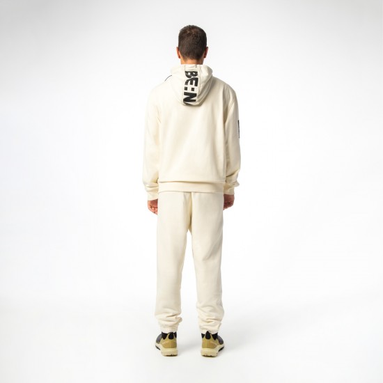 BE:NATION MEN HOODIE WITH ZIPS 06302202 off white APPAREL