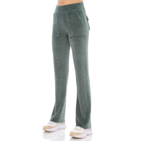 BE:NATION WOMEN VELOUR FLARE PANTS 02102307 green APPAREL