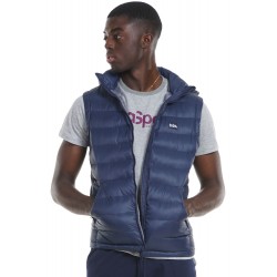 BODY ACTION MEN'S PADDED GILET WITH HOOD blue