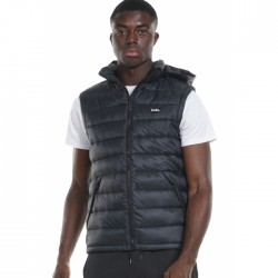 BODY ACTION MEN'S PADDED GILET WITH HOOD black