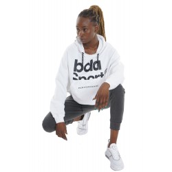 BODY ACTION OVERSIZED CROPPED HOODIE white