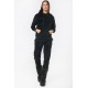 BODY ACTION WOMEN RELAXED FIT VELOUR PANTS 021239 black APPAREL