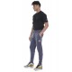 BODY ACTION MEN TAPERED SWEATPANTS 023233 blue grey APPAREL