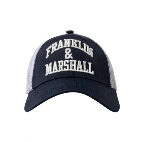 FRANKLIN MARSHALL UNISEX TRUCKER CAP navy blue-white Accessories