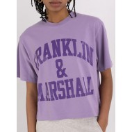 FRANKLIN MARSHALL WOMEN CROP T-SHIRT purple