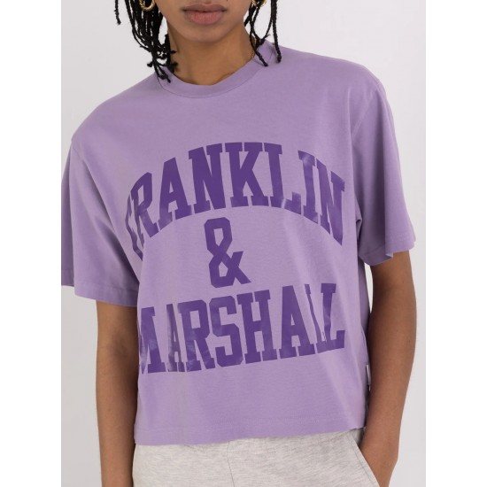FRANKLIN MARSHALL WOMEN CROP T-SHIRT purple APPAREL