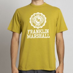 FRANKLIN MARSHALL MEN T-SHIRT round logo olive green