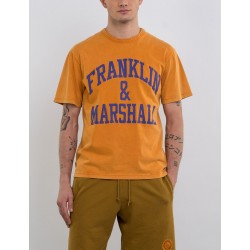 FRANKLIN MARSHALL MEN T-SHIRT big logo orange