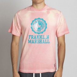 FRANKLIN MARSHALL MEN T-SHIRT pink-tirquoise