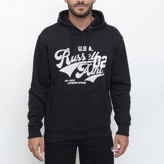 RUSSELL ATHLETIC MEN PULL OVER HOODIE A3-020-2 black APPAREL