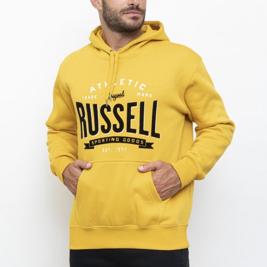 RUSSELL ATHLETIC MEN RIFLE PULL OVER HOODIE A3-026-2 yellow APPAREL
