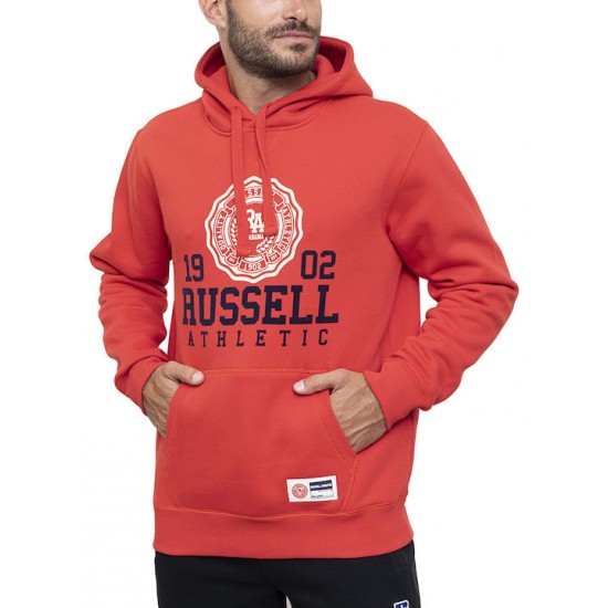 RUSSELL ATHLETIC MEN ATH 1902 PULL OVER HOODIE A3-039-2 red APPAREL