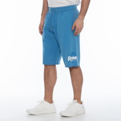 RUSSELL ATHLETIC MEN CIRCLE RAW EDGE SHORTS A2-036-1 light blue