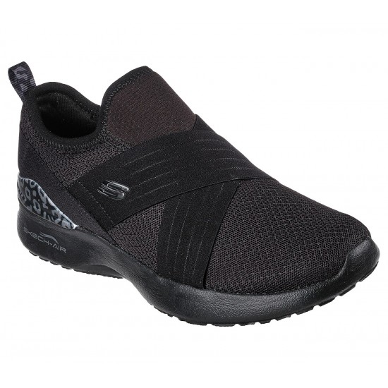 SKECHERS WOMEN SLIP ON SHOES DYNAMIGHT NATURE'S VIEW black SHOES