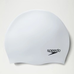 SPEEDO ADULTS PLAIN MOULDED SILICONE CAP white