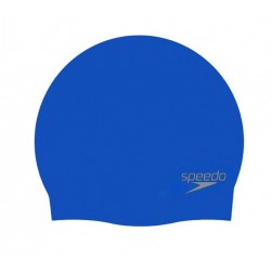 SPEEDO ADULTS PLAIN MOULDED SILICONE CAP blue