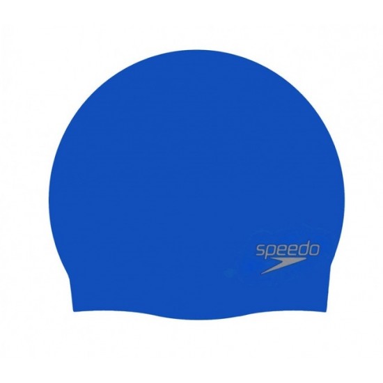 SPEEDO ADULTS PLAIN MOULDED SILICONE CAP blue Accessories
