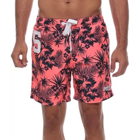 SUPERDRY MEN PREMIUM PRINT WATERPOLO SWIMSHORTS coral APPAREL
