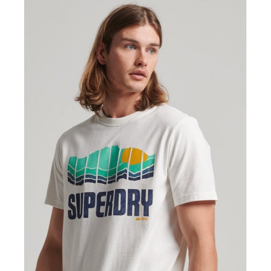 SUPERDRY MEN VINTAGE GREAT OUTDOORS T-SHIRT white APPAREL