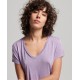 SUPERDRY WOMEN SLUB V-NECK T-SHIRT purple APPAREL