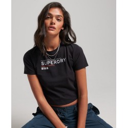 SUPERDRY WOMEN CODE GRAPHIC EMB TINY T-SHIRT black