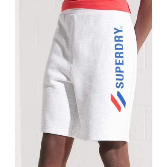 SUPERDRY SPORTSTYLE APPLIQUE SHORTS (ice marl) APPAREL