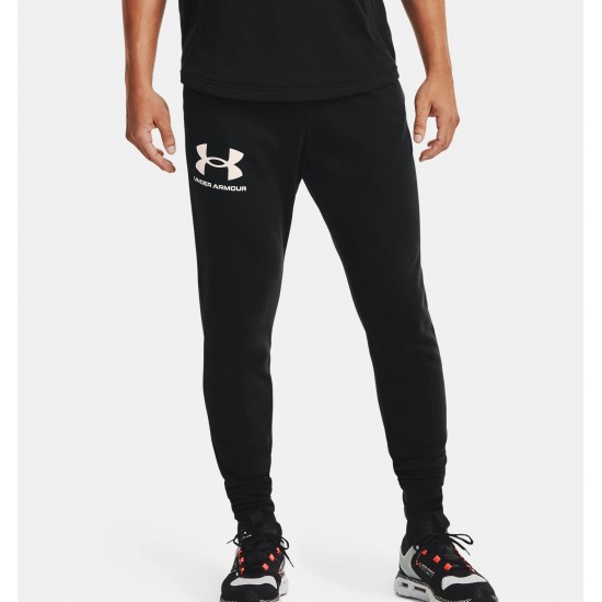 UNDER ARMOUR ΜΕΝ RIVAL TERRY JOGGERS black APPAREL