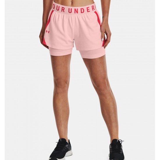 UNDER ARMOUR WOMEN PLAY UP 2in1 SHORTS pink APPAREL
