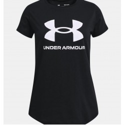 UNDER ARMOUR GIRLS SPORTSTYLE GRAPHIC T-SHIRT black-white