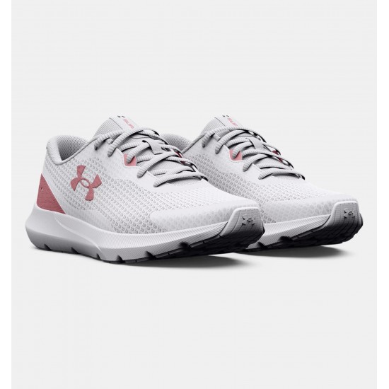 UNDER ARMOUR WOMEN RUNNING SHOES SURGE 3 white-pink SHOES