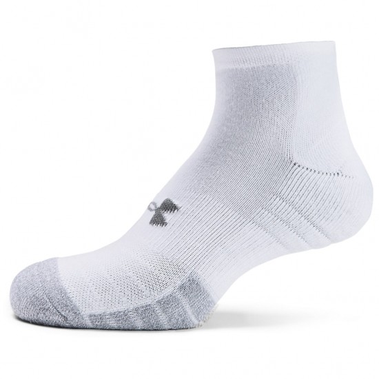 ΚΑΛΤΣΕΣ - UNDER ARMOUR HEATGEAR LOW CUT  unisex socks (3pack) white ΑΞΕΣΟΥΑΡ