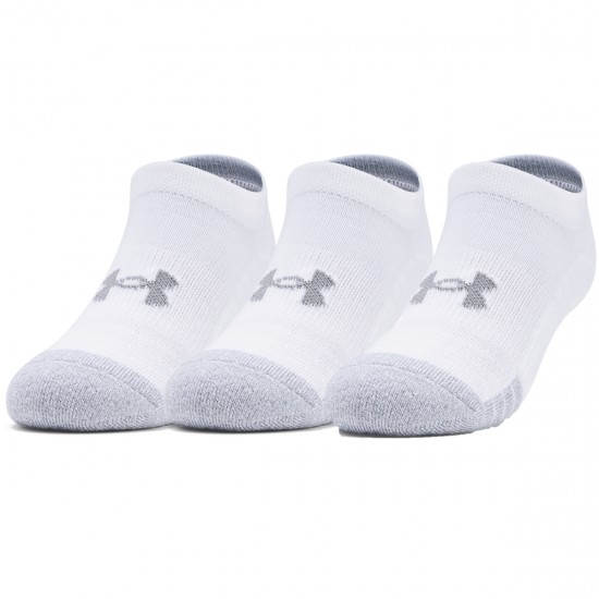 UNDER ARMOUR HEATGEAR  NO-SHOW 3PACK (white) Youth Accessories